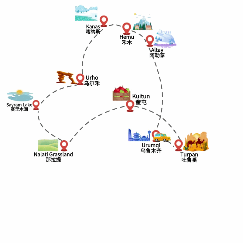 15 Days Xinjiang Natural Holiday to Kanas and Yili
